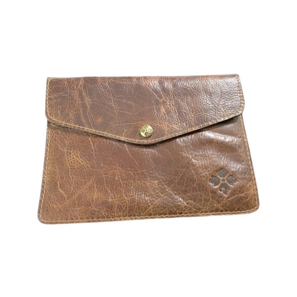 Patricia Nash Midi Leather iPad Case Clutch Brown Cognac Vintage Style - Picture 5 of 13